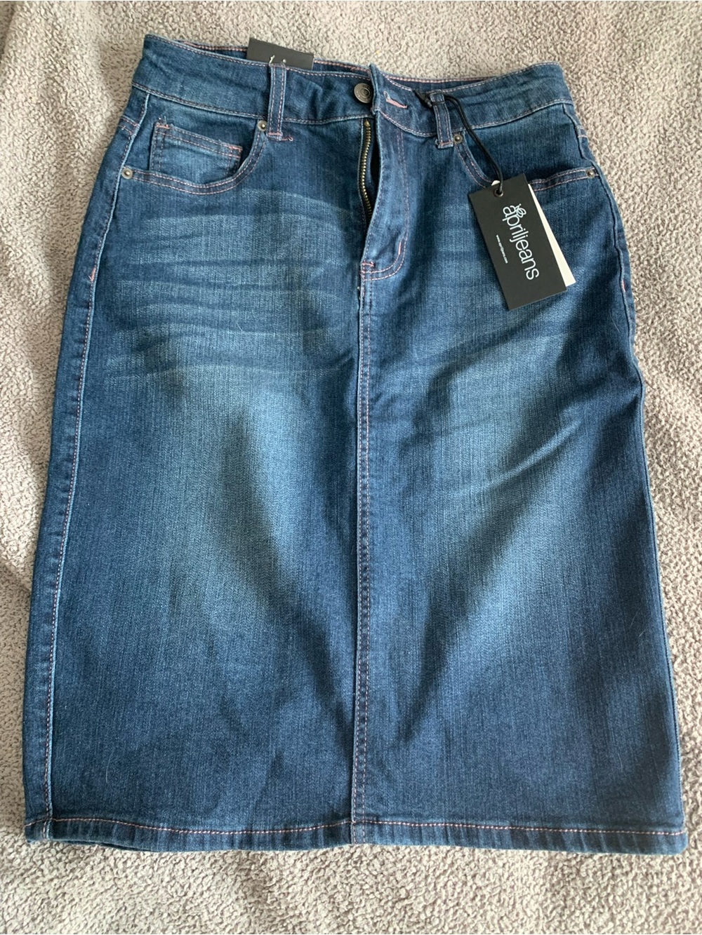 AprilJeans Blue Denim High-Waist Pencil Skirt